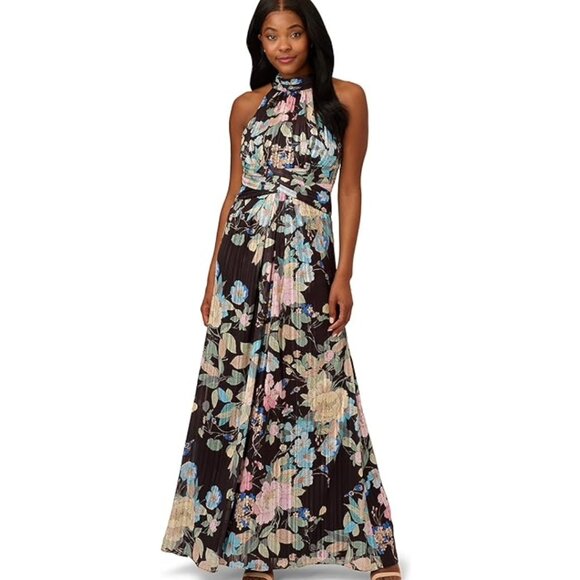 Adrianna Papell Floral Maxi Dress - navy and floral - Picture 1 of 10